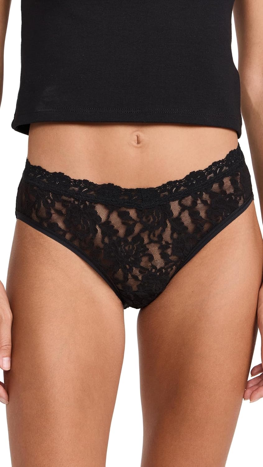 hanky panky Women's Signature Lace V-Front Brief High Cut Briefs