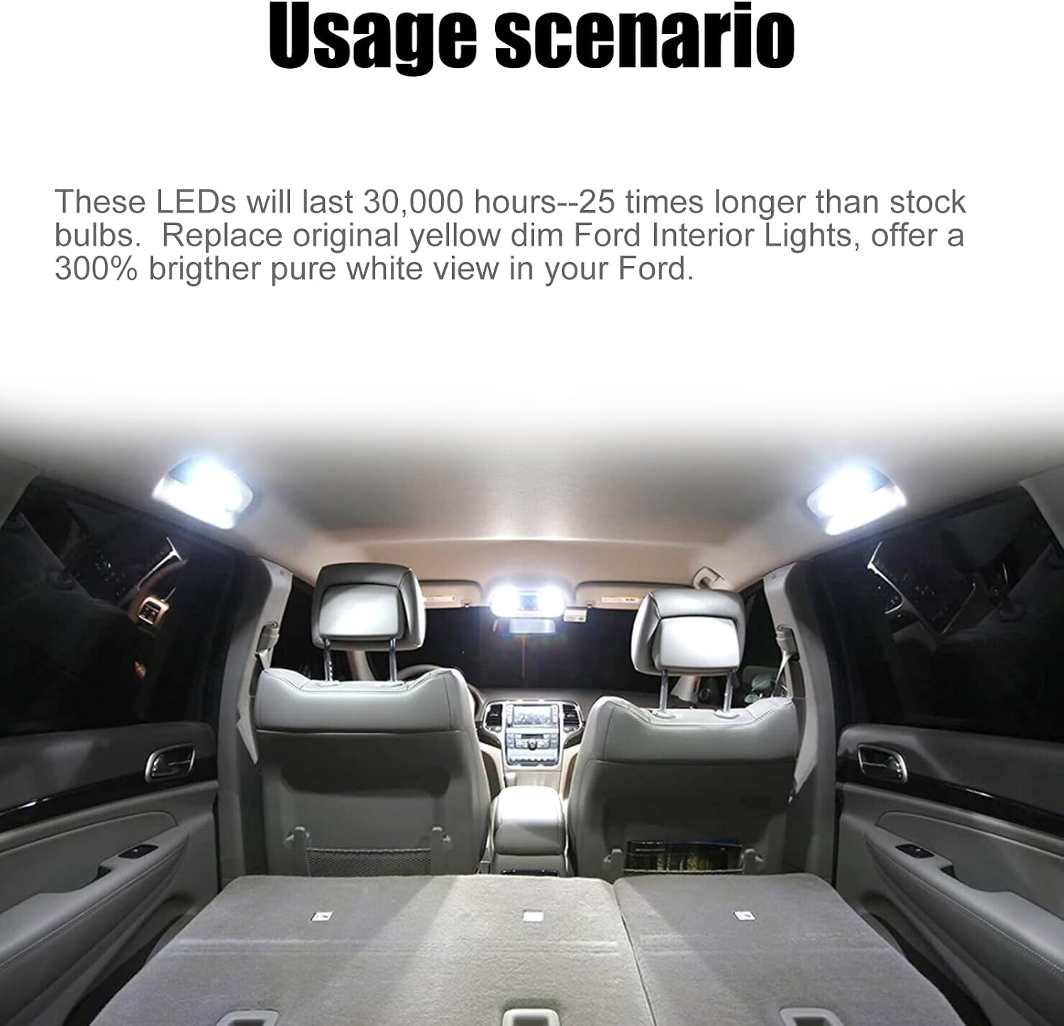 14 pcs F250 F350 White Interior LED Lights Replacement Bulbs for 1999-2016 Ford F-250 F-350 Super Duty 6000K Interior LED Lighting Package, Map Lights+Dome Lights+Cargo Lights+License Plate Lights