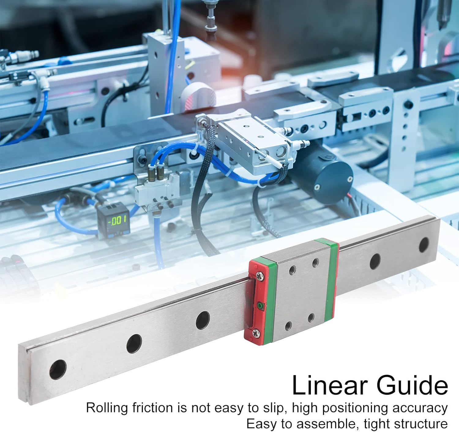 MGW9 1R L Slide Block, Widened Less Steel Slide, L with Load, 2 Row Lation for CNC, 200mm Length