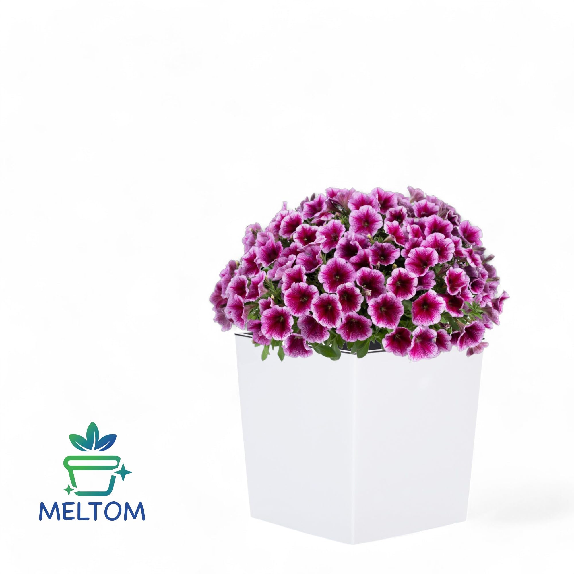 MelTom, Fioriera con Sistema di irrigazione in plastica, in Colore Lucido: Bianco, con Scomparto Rimovibile, Misure in cm: 40 x 40 x 41 cm - XXL