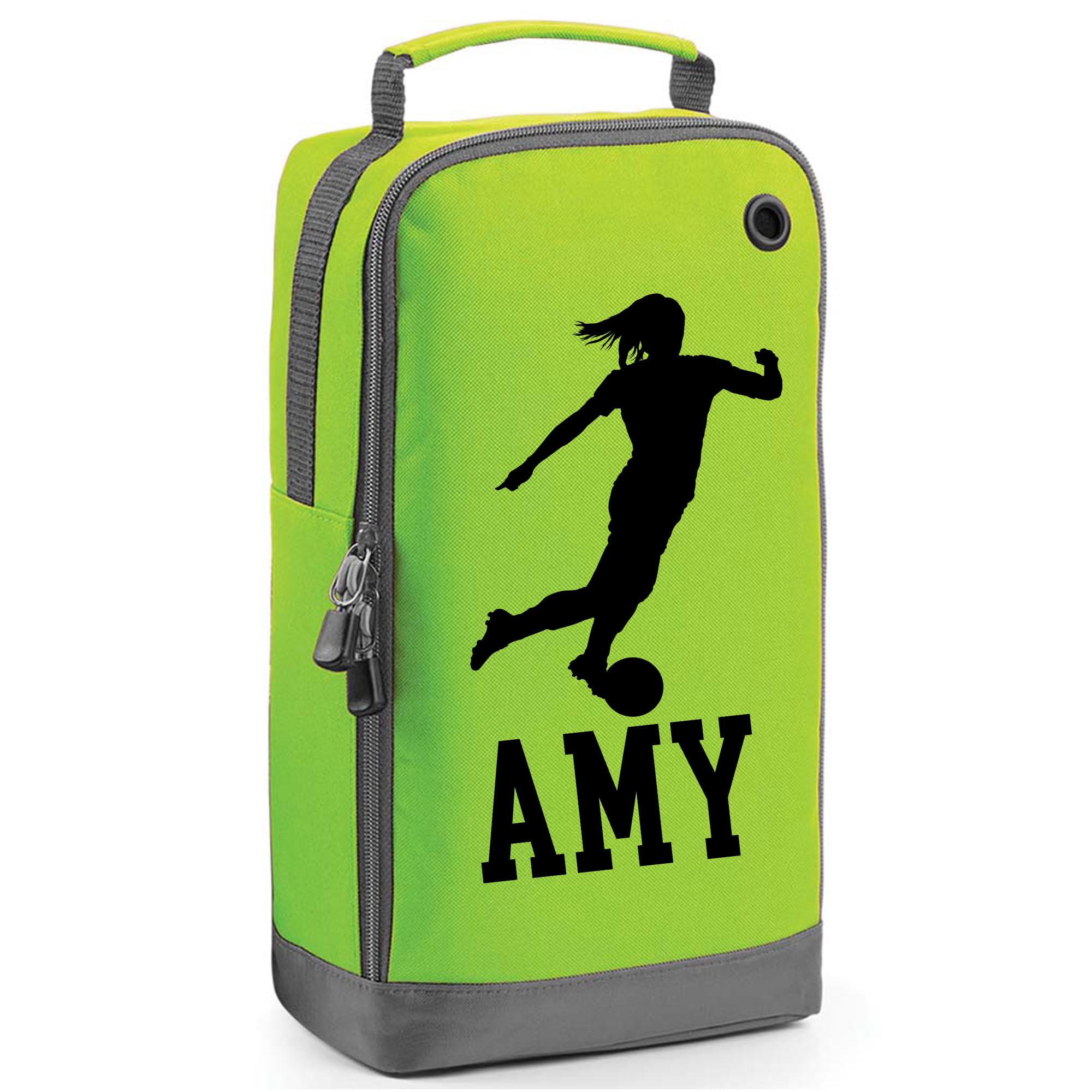 Lime Personalised Girls Football Boot Bag - Sports Gift