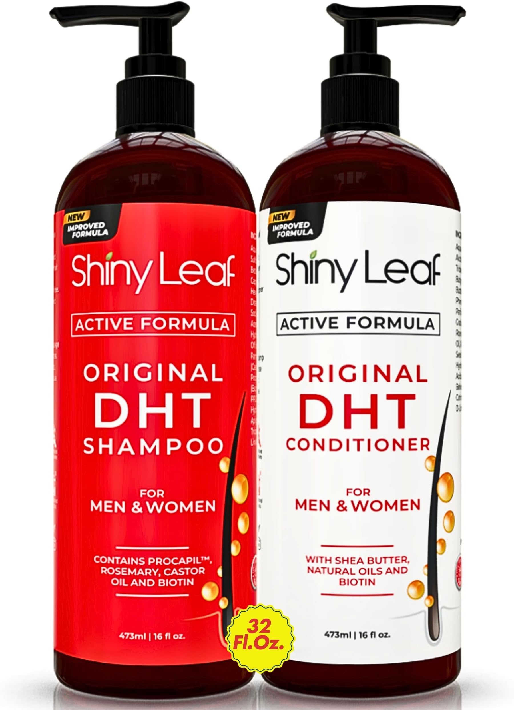 DHT Blocker Shampoo and Conditioner for Hair Loss With Biotin For Men, Women, Anti-Hair Loss Treatment, Rosemary and Green Tea Extracts, for Thinning Hair and Hair Loss (Shampoo and Conditioner)