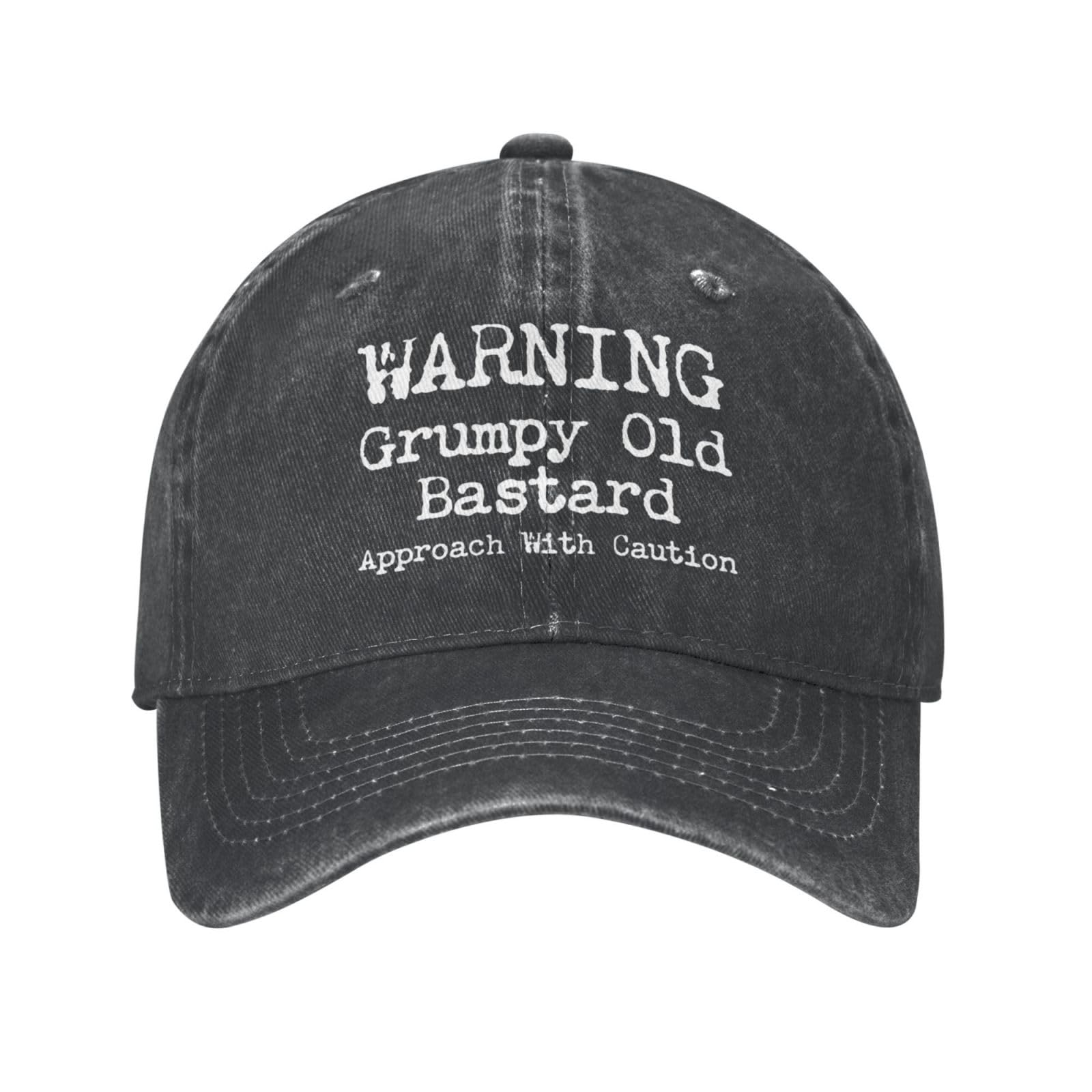 Kwqdozf Unisex Black Funny Cap Warning Grumpys Old Bastards Cap Men Dad Hat Funny Caps