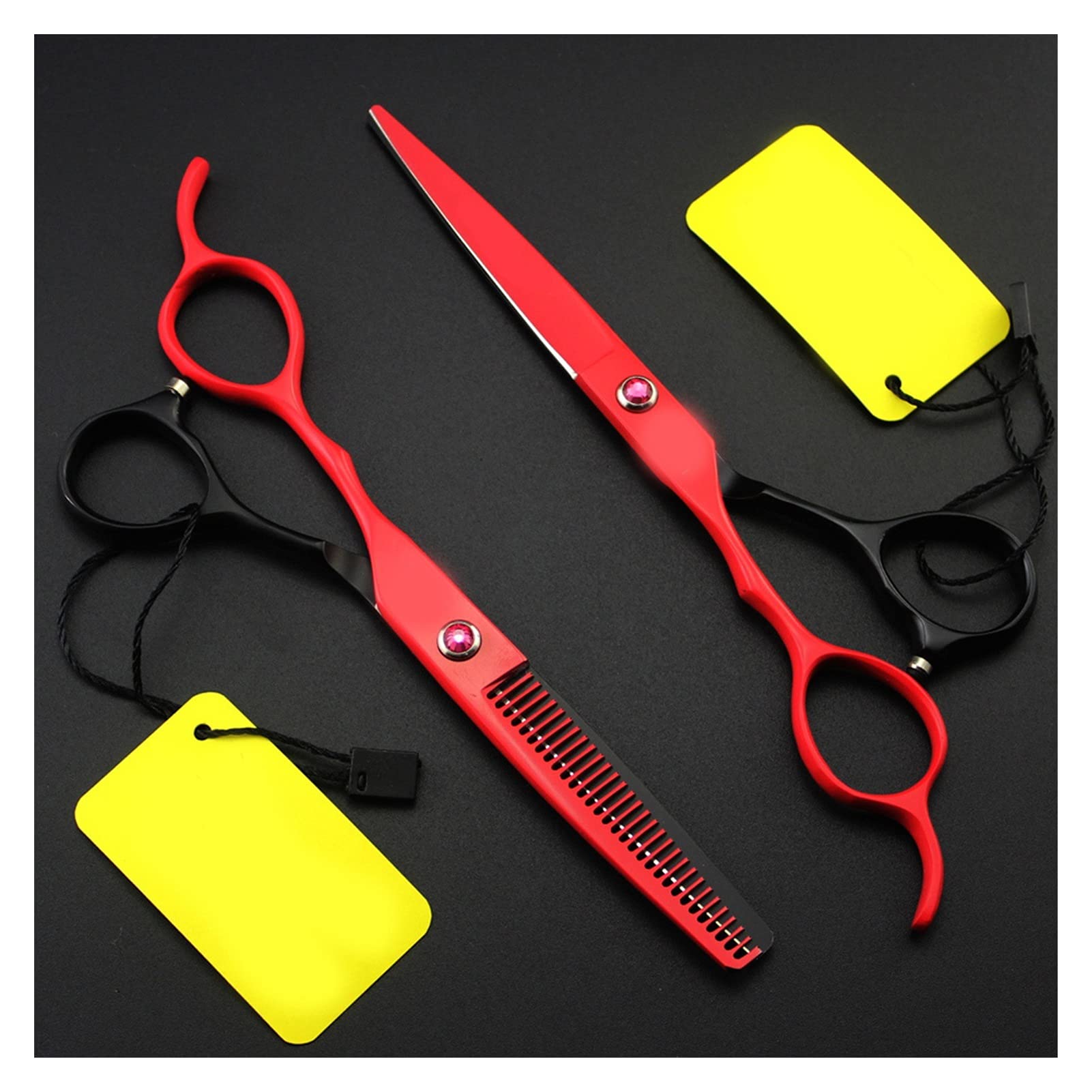 CrEev 6-Zoll-Friseurschere für die Linke Hand, Effilierschere, Styling-Werkzeuge, Friseurschere, Edelstahl-Salon-Friseurschere, Haarschneideschere (Farbe: 6-Zoll-Schnitt) (6-Zoll-Schnitt B)