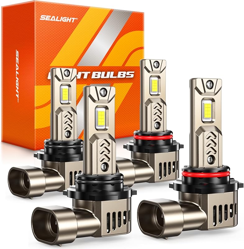 Lâmpadas LED automotivas SEALIGHT 9005/HB3 e 9006/HB4 L2S, 6500K branco frio – Kit com 4 unidades