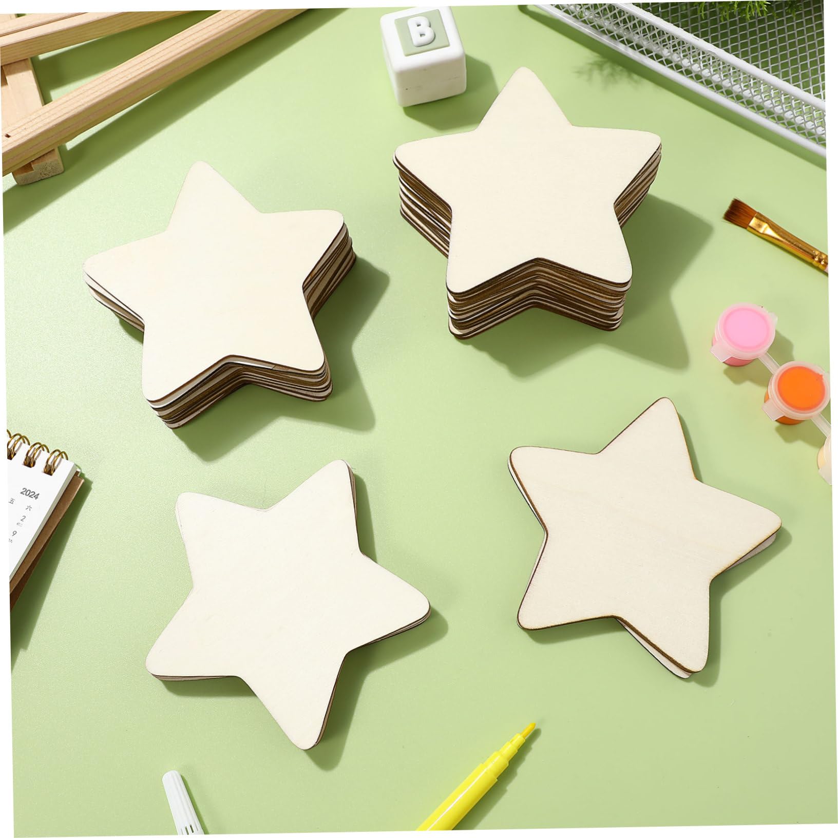 50pezzi Stelle di Legno Personalizzate Fette di Legno Forma Stella Trucioli per Artigianato Fai da Te per Ragazzo Ragazza Ragazza Graffiti Accessorio Naturale Dipingi Creazioni