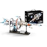 Space Station Building Set with Motor and LED Lights - 360°Rotating Space Shuttle Rocket Model Building Kits with Display Stand, STEM Engineering Gift for Adults Men Kids (1583 PCS)