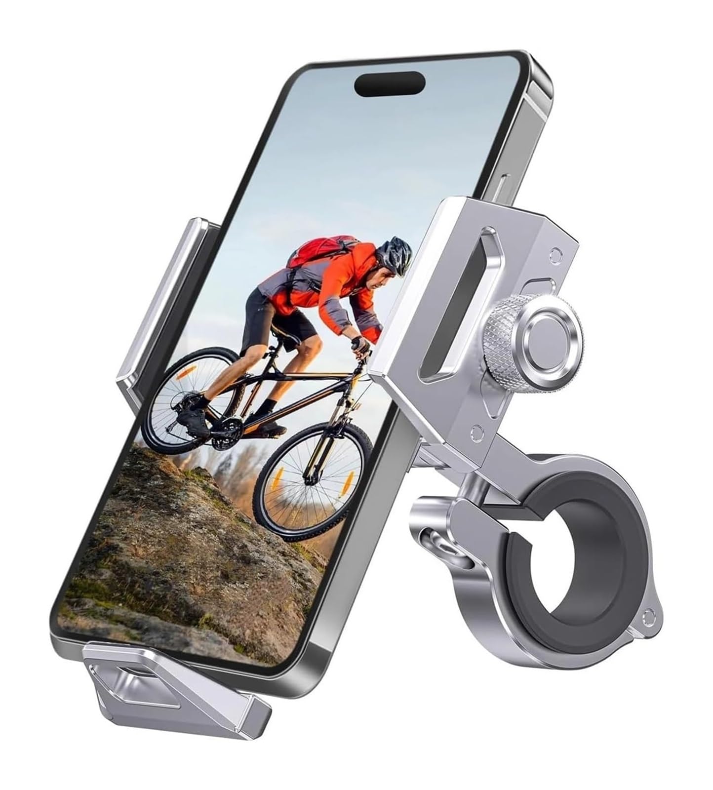 Motorcycle Mount Front GPS Per Moto Per Ciclismo Montagna Telefono Supporto Navigazione GPS Alluminio Manubrio Mobile Adatto(Gray)