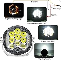Vista 5 de Luz LED redonda para todo terreno de 7 pulgadas con DRL, barra de luz LED de conducción de 90 W, luz de trabajo combinada de inundación puntual