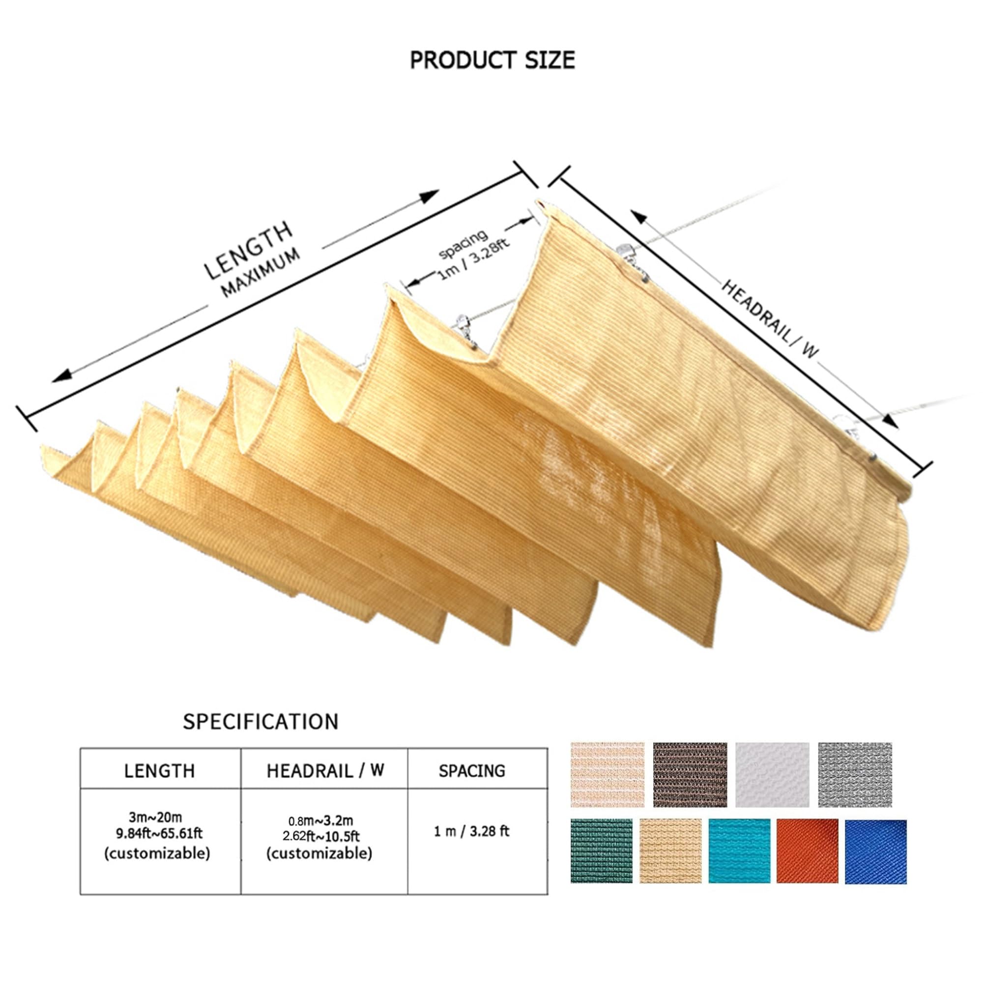 Einziehbares Welle Sonnensegel, Einfache Installation，Verstellbare Pergola Markise UV, Reißfeste Schattenabdeckung Inkl. für Terrasse Pergola，Inklusive Montageset(W2.5*L5m/W8.20*L16.41ft)