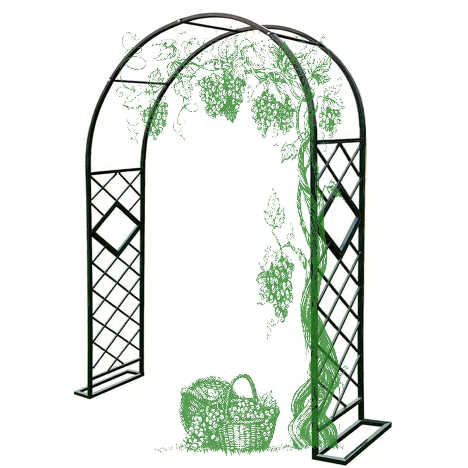 Arche De Jardin En Métal 240 Cm - Pour Rosiers Grimpants, Plantes, Décoration D'allée Ou Mariage