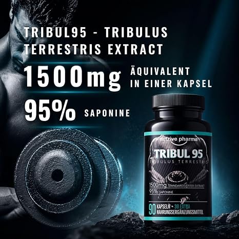 Tribul95 Tribulus Terrestris Capsules 95% Saponins Vegan Free from Additives