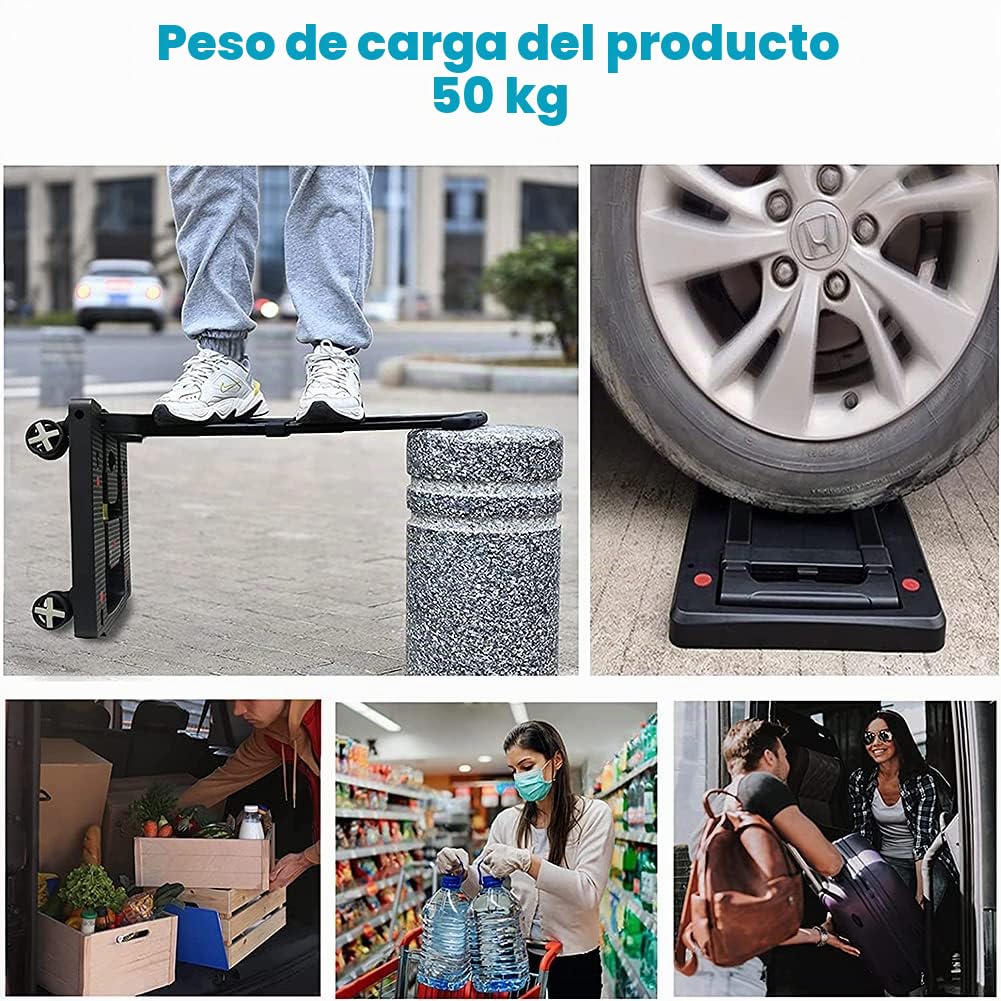 Carro de Mano Plegable, Carro de Transporte MAXBROTHERS con Capacidad de Carga de 50 kg / 110 LB, Carro Plegable con asa Extensible para Equipaje, Compras, Viajes, mudanzas y Oficina (4)