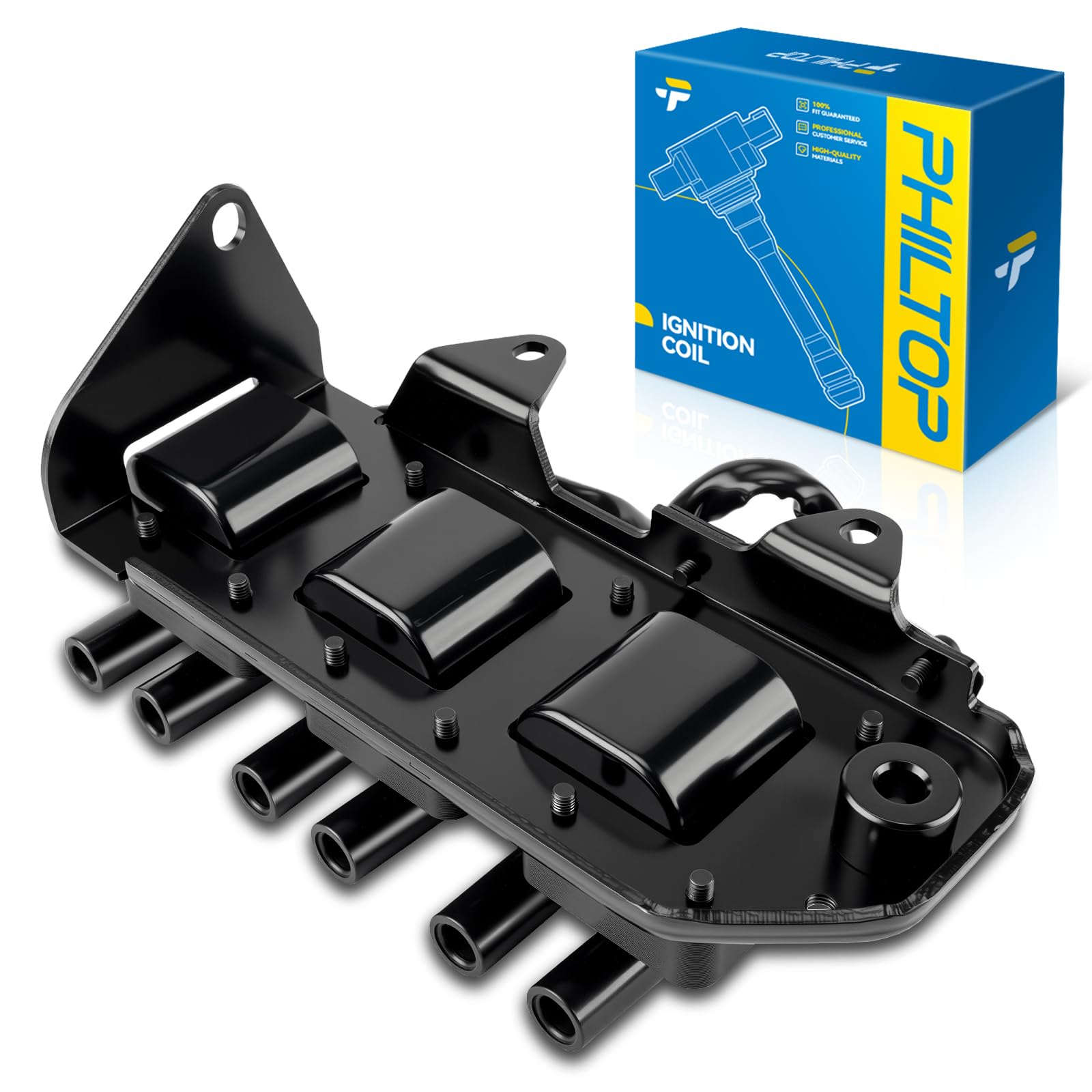 PHILTOP UF284 Ignition Coil Pack Fit for 2005 Sonata GL/GLS/GLX/LX/VE V6, 2004-2005 Optima EX/LX V6, 2001 Optima LX/SE V6, 1999-2001 Sonata GLS V6