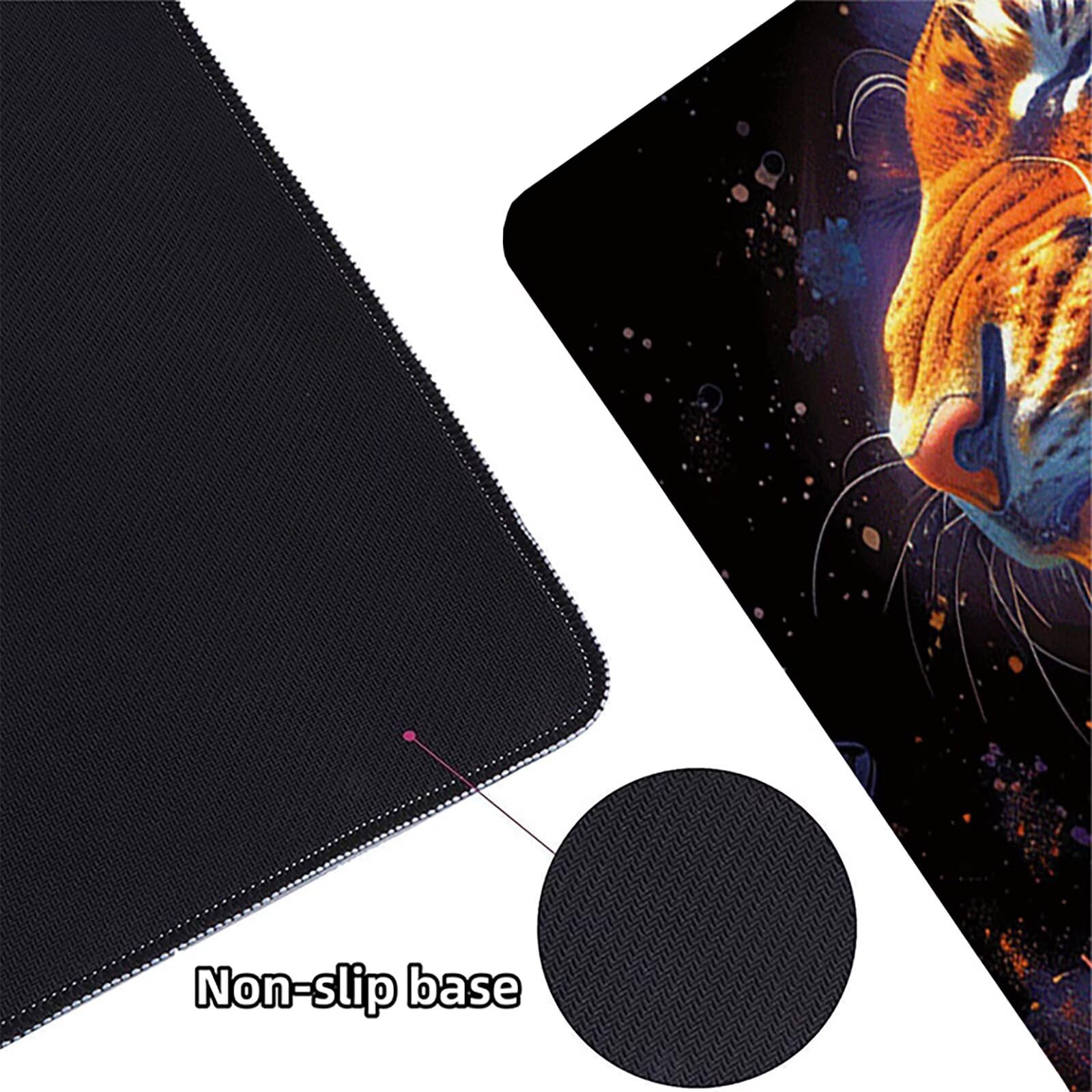 Tigre Alfombrilla Ratón Gaming XXL 1500x800x3mm, Alfombrilla Gaming Amarillo Mousepad con Base de Goma Antideslizante, Impermeable Desk Mat para Teclado y Raton, Accesorios Gaming, Regalos 9-X