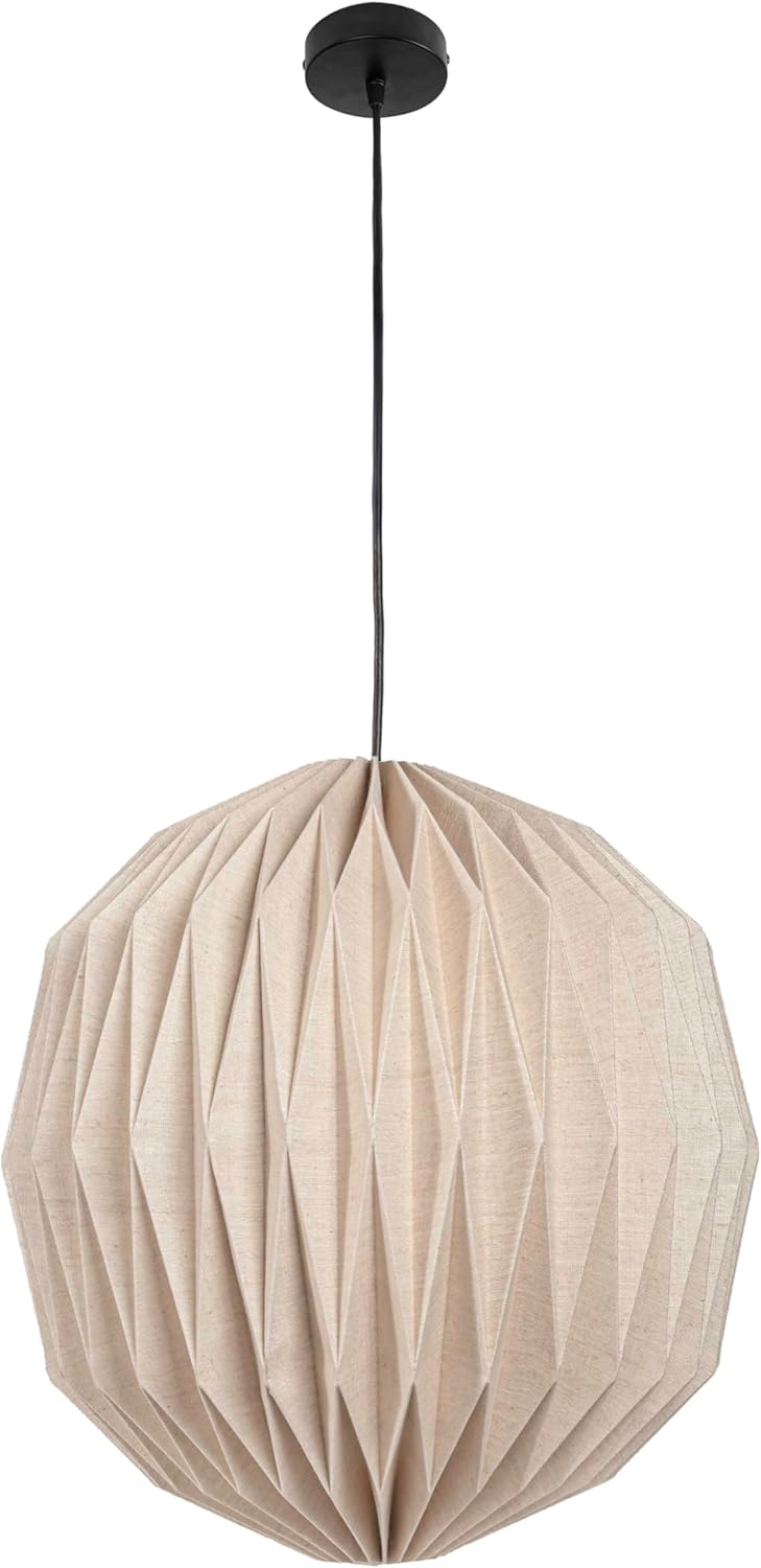JONATHAN Y 15.75" Natural 1-Light Paper Pendant Light, Modern Vintage Honeycomb Orb Shade Hanging Lantern for Dining Room, Scandinavian Minimalist, LED Bulb Included JYL9101B