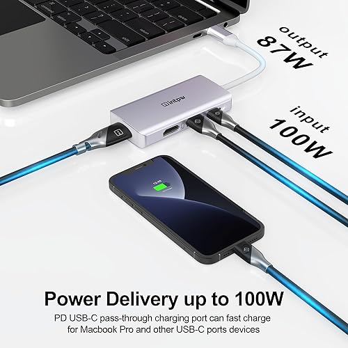 Miniatura 5 de Adaptador USB C a HDMI dual, adaptador multipuerto USB-C a HDMI 4K para MacBook Pro/MacBook Air/iPad Pro/Dell XPS/Nintendo Switch con puerto USB C a