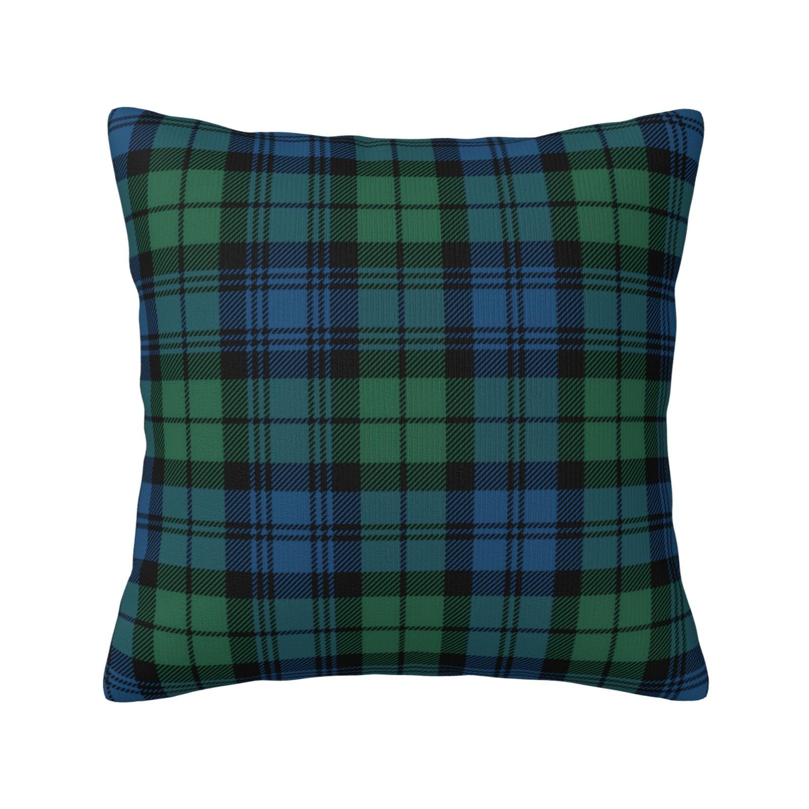 Scottish Plaid Clan Campbell Green Blue Tartan Throw Pillow Decorative Cushion Covers Pillowcase 18x18 in