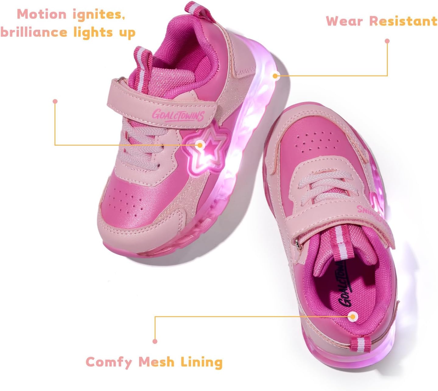 Toddler Light Up Shoes for Boys Girls LED Flashing Tennis Sport Sneakers