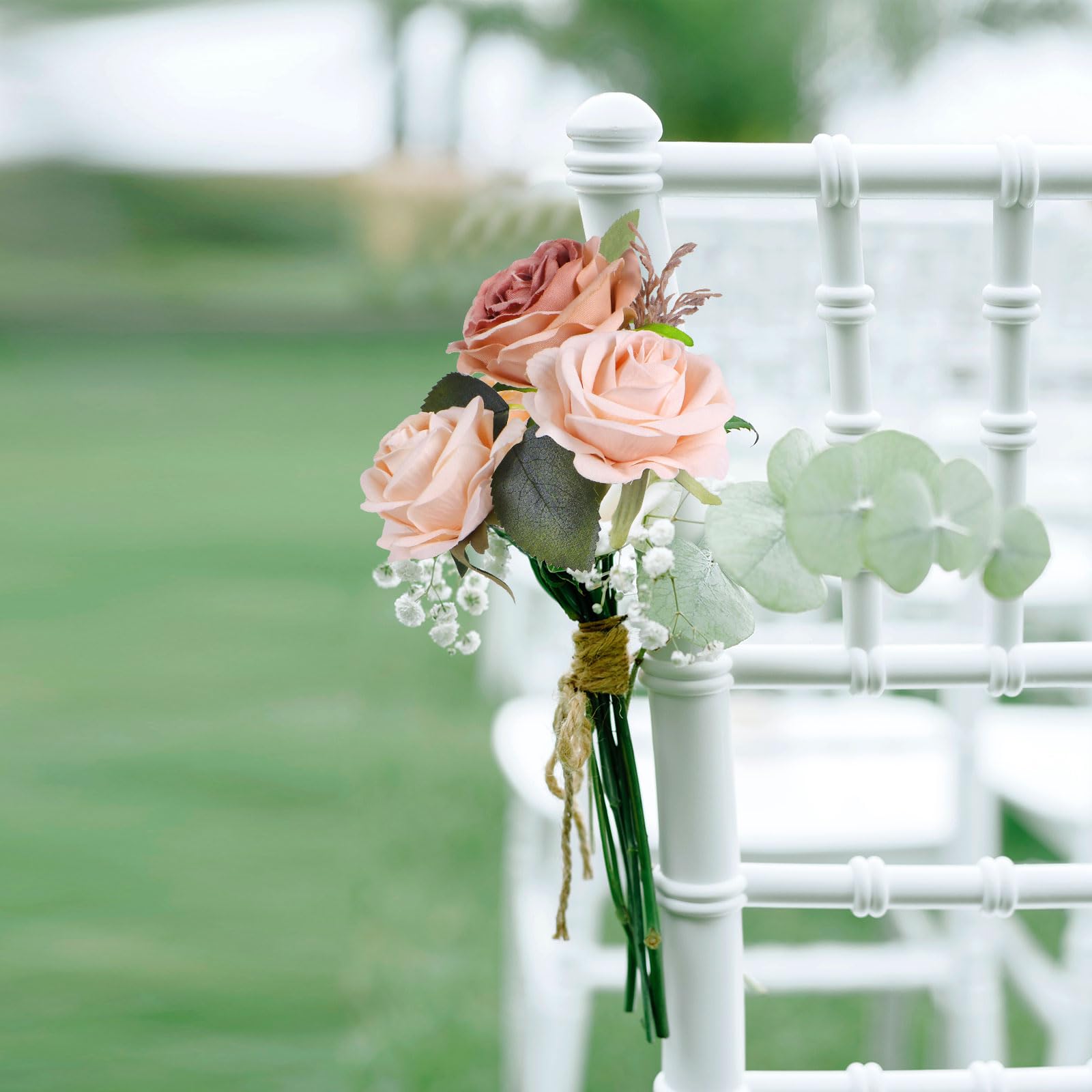 造花造花 コンボ DIY ウェディングブーケ センターピース パーティー ベビーシャワー ホームデコレーション (ブルーホワイト)