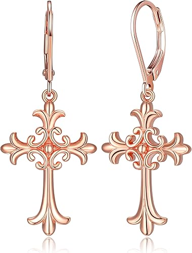 Morgan & Paige Celtic Cross Celtic Knot Dangle Earrings for Women - 925 Sterling Silver Drop Earring Design, Lightweight and Hypoallergenic for