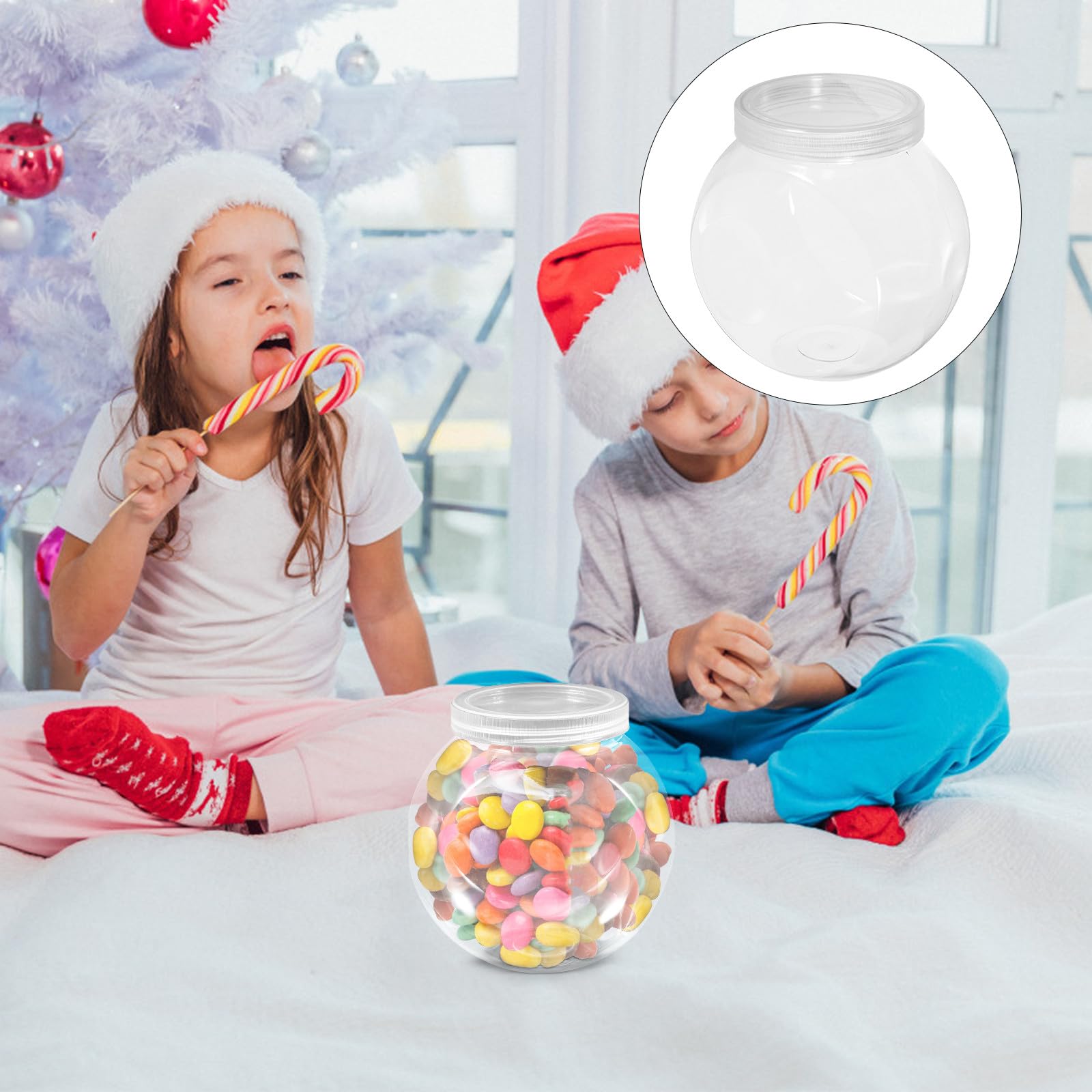 Barattoli 1500ml in Pet Coperchio per Biscotti 3 Pezzi Trasparenti per Conservare Biscotti e Forma Rotonda, Design Semplice e Pratico