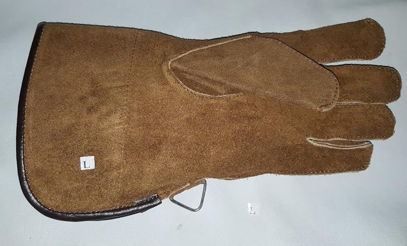 Generic New Falconry Glove Single Layer Large Size Suede Leather 12"" Long(Sinopia Brown)