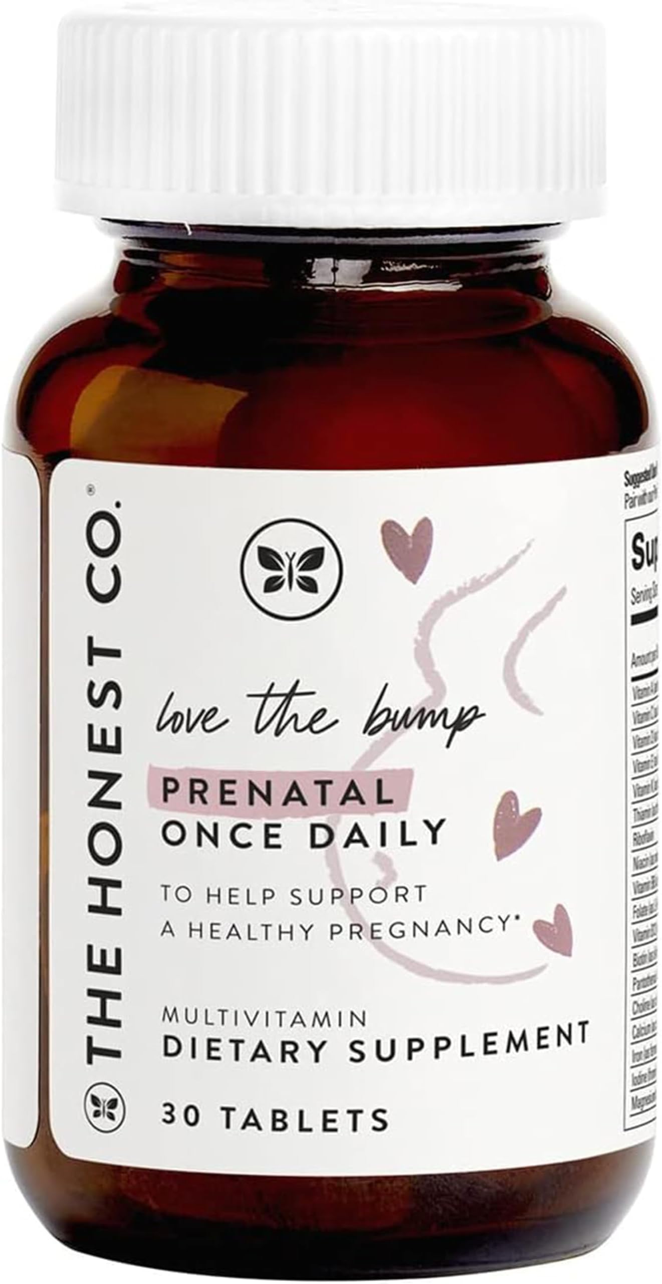 Love Bump Prenatal Once Daily Supplement, NSF Certified Non GMO Multivitamin, 30 Count Tablets