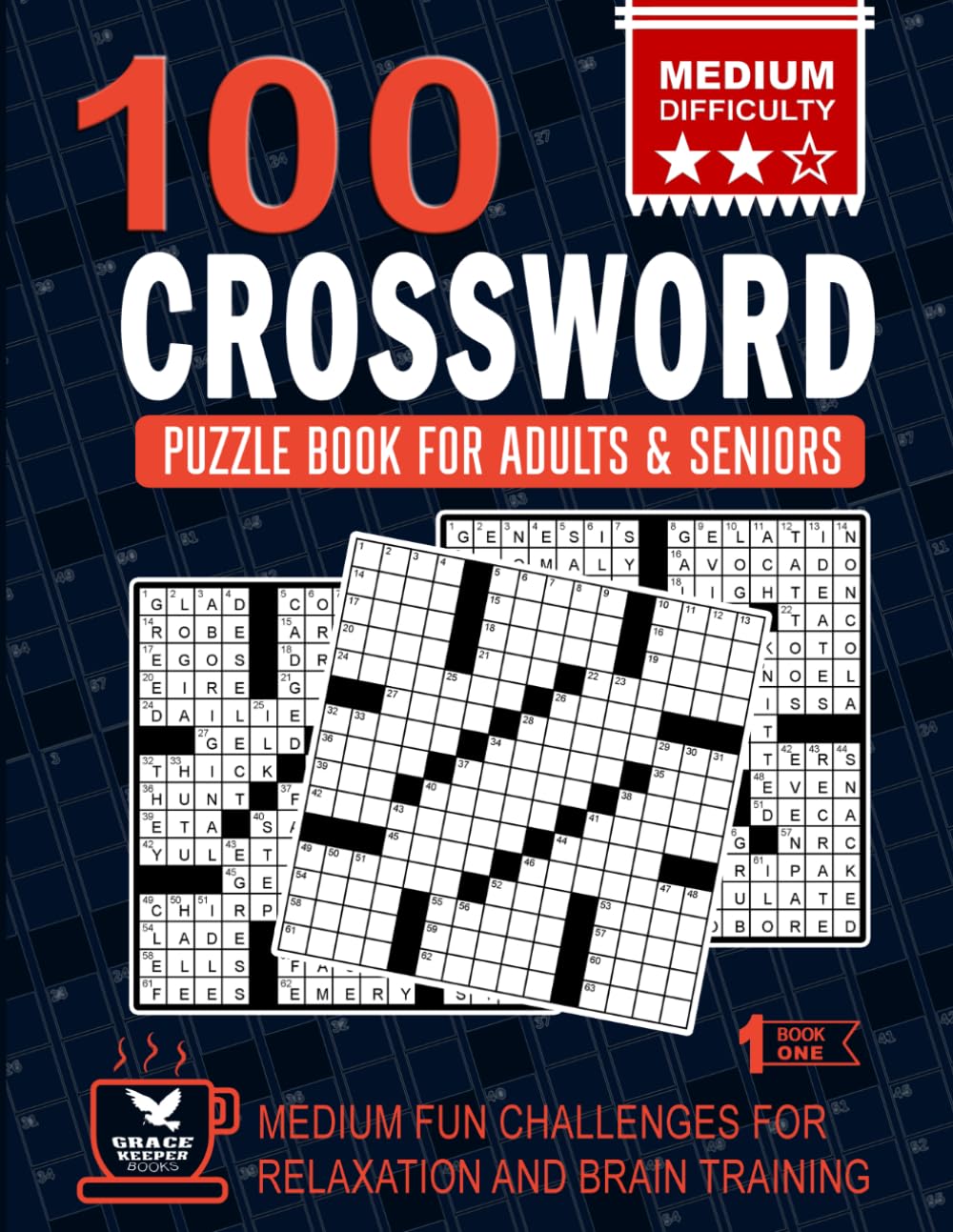 Crossword Puzzle Book for Adults and Seniors: 100 Medium Fun Challenges for Relaxation and Brain Training