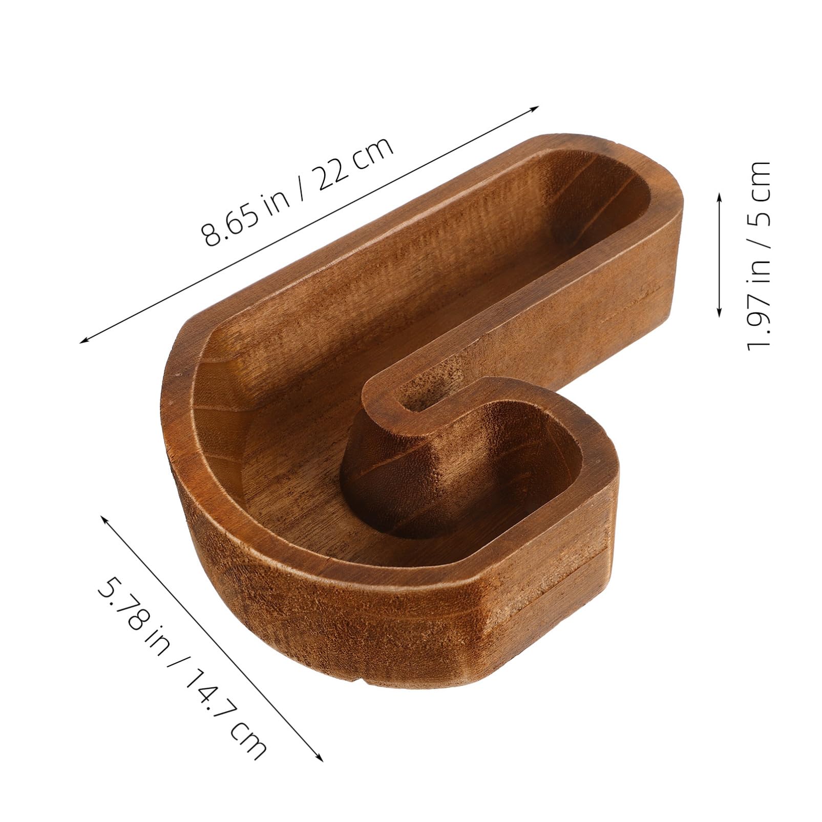 CORHAD Cane Shaped Wooden Snack Bowl Unique Party Serving Tray for Nuts Fruits and Desserts Rustic Wood Bowl for Home Decor and Entertaining for Holiday Gatherings