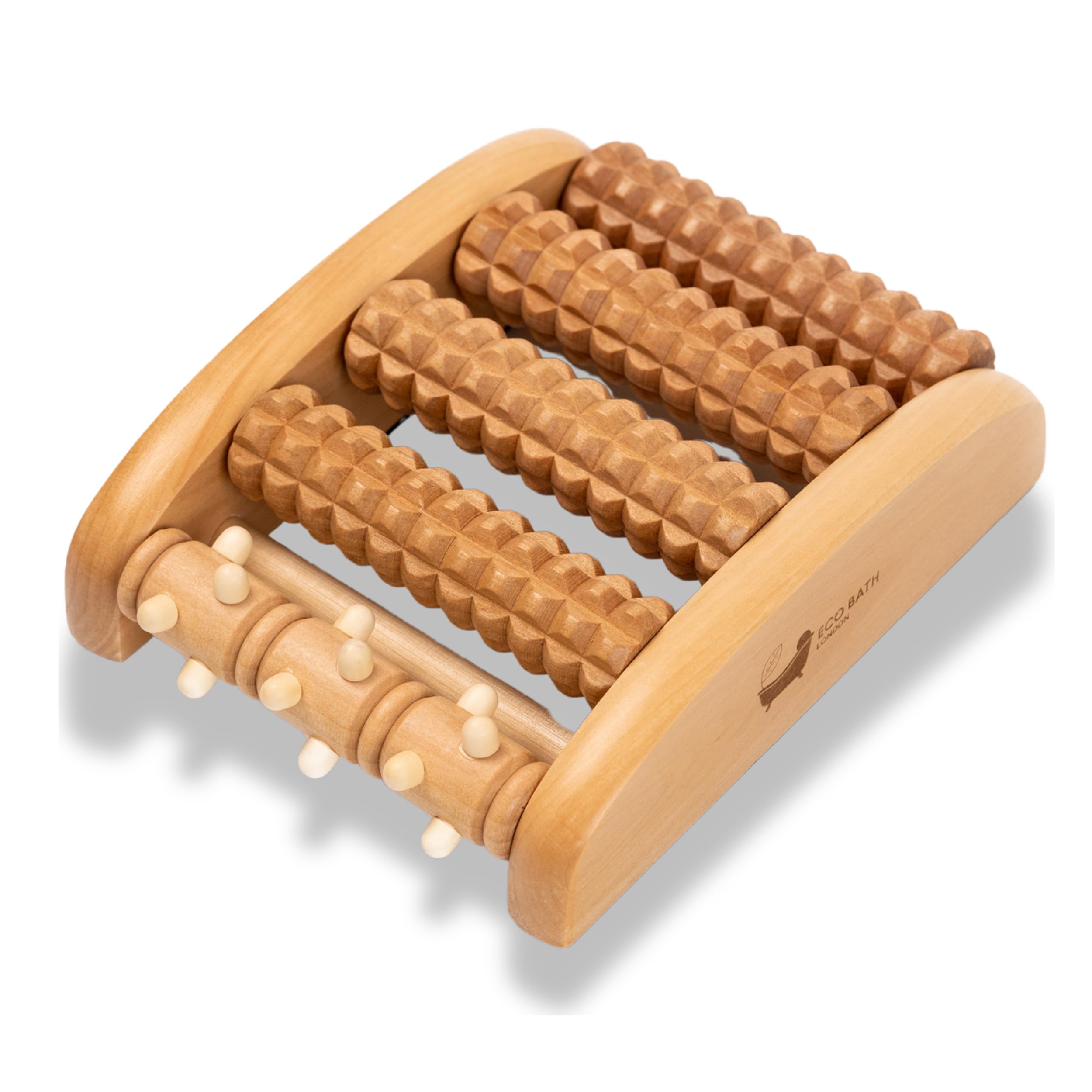 Eco Bath LondonReflexology Foot Roller - Wooden Foot Massager for Plantar Fasciitis and Foot Pain Relief, Massage Roller for Improved Circulation