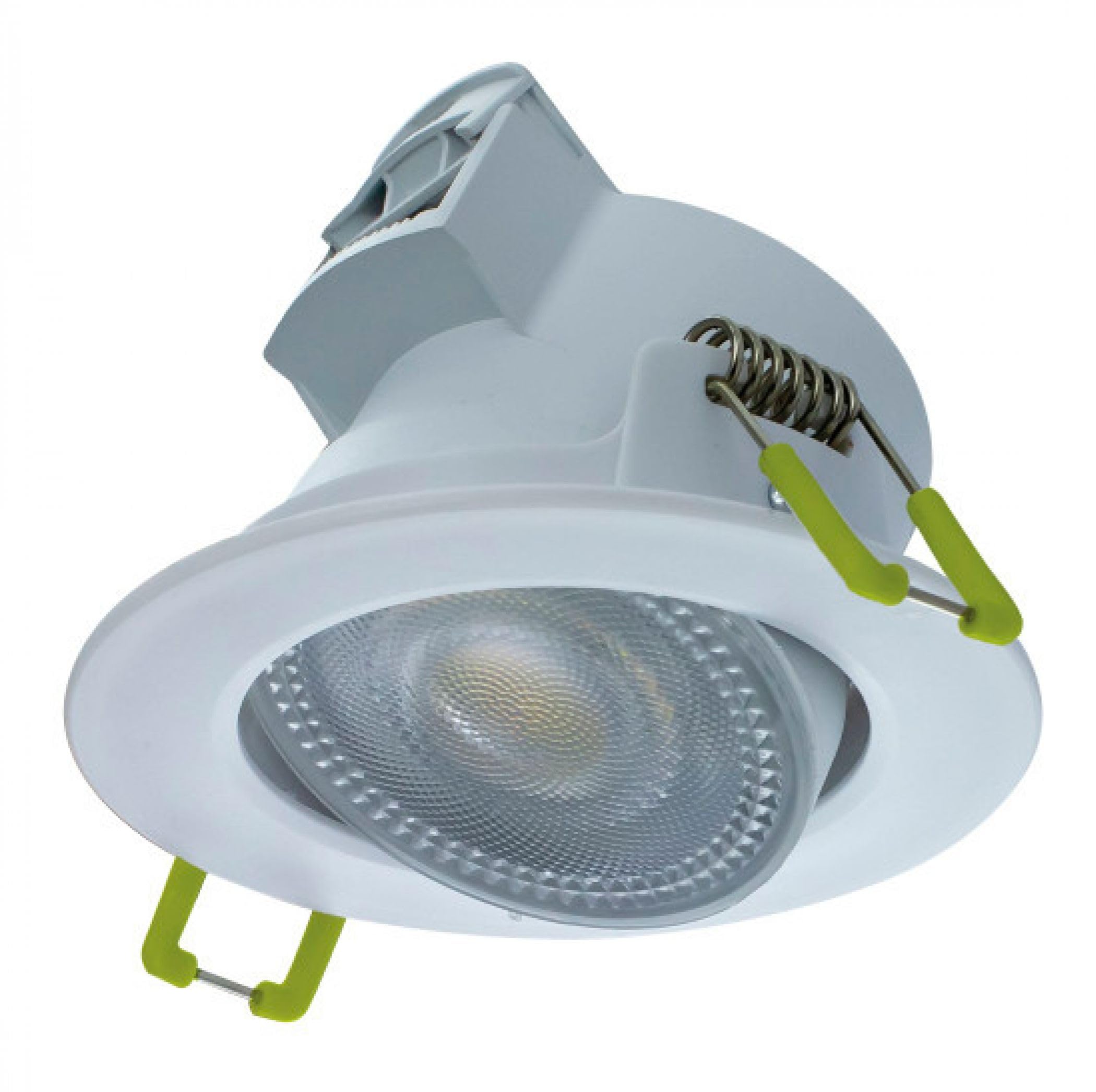 Integral ILDL68G005 Compact Eco LED Tilt Downlight, Matt White, 4000K, 550lm, IP44, Dimmable