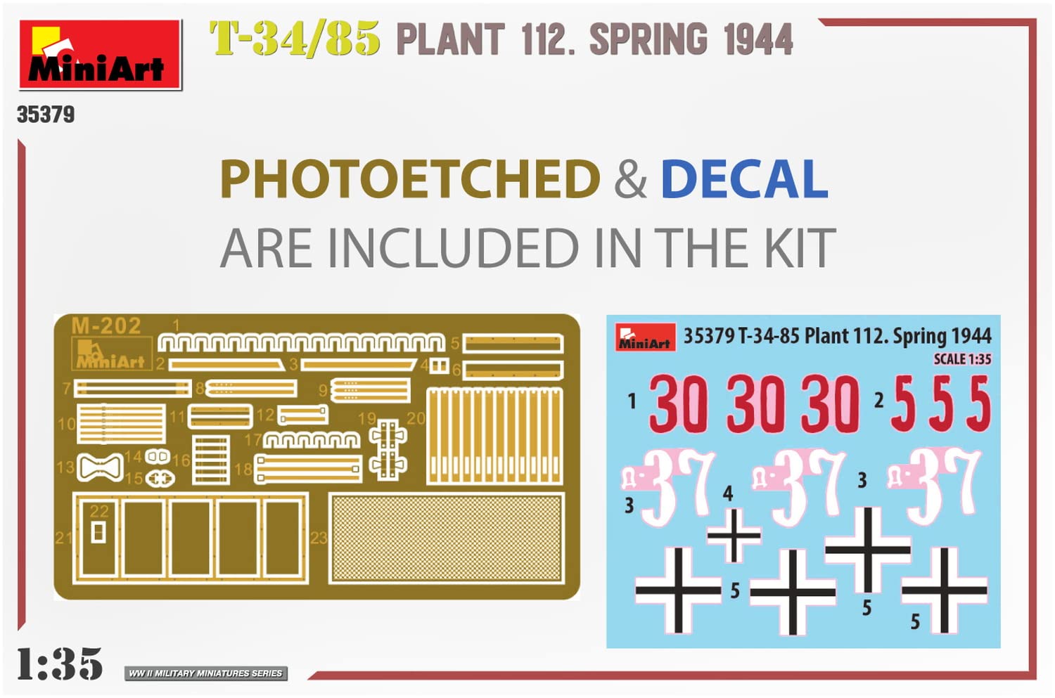 Miniart 1:35 - T-34-85 Plant 112. Spring 1944, Molded Color - Image 3