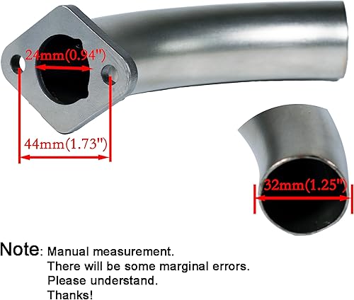 Miniatura 34 de JMCHstore Colector de entrada de tubo de admisión para Coleman 196cc Mini bike Predator 212 Ghost 224cc motor, KT196 Go kart, BT200X CT200U EX, Baja