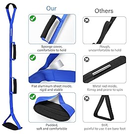 35 Inches Long Leg Lifter Strap with Padded Handgrips and Foot Loop,Rigid Leg Lifter Hip&Knee Replacement Surgery Recovery Kit,Foot Lifter Easily Get in and Out of Bed,Car,Wheelchair
