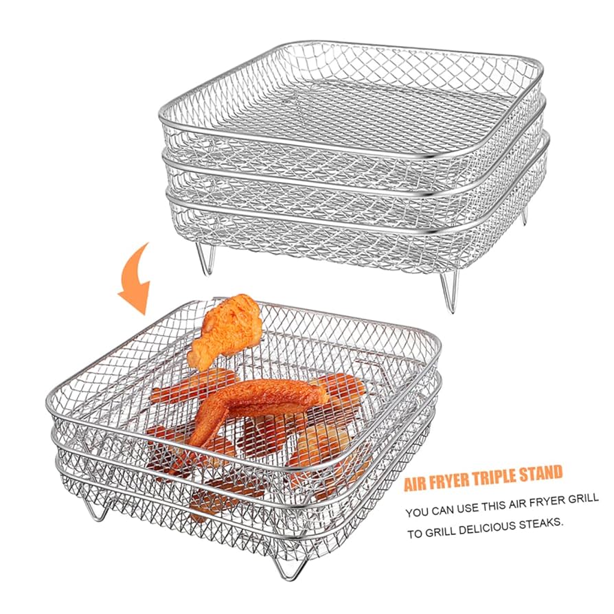 Amazon | FRCOLOR 3個ステンレススチール製 エアフライヤー用