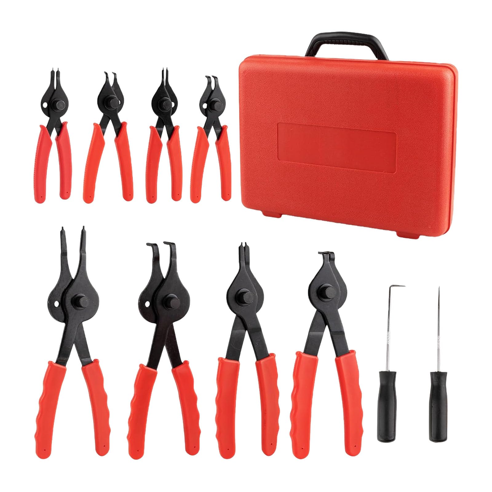 Tsophreniq Multipurpose Snapping Ringing Pliers Set 10Pcs With Ergonomic Handle For Mechanics And Diyer Projects Auto Maintenance W Internal External Retaining Ringing Pliers