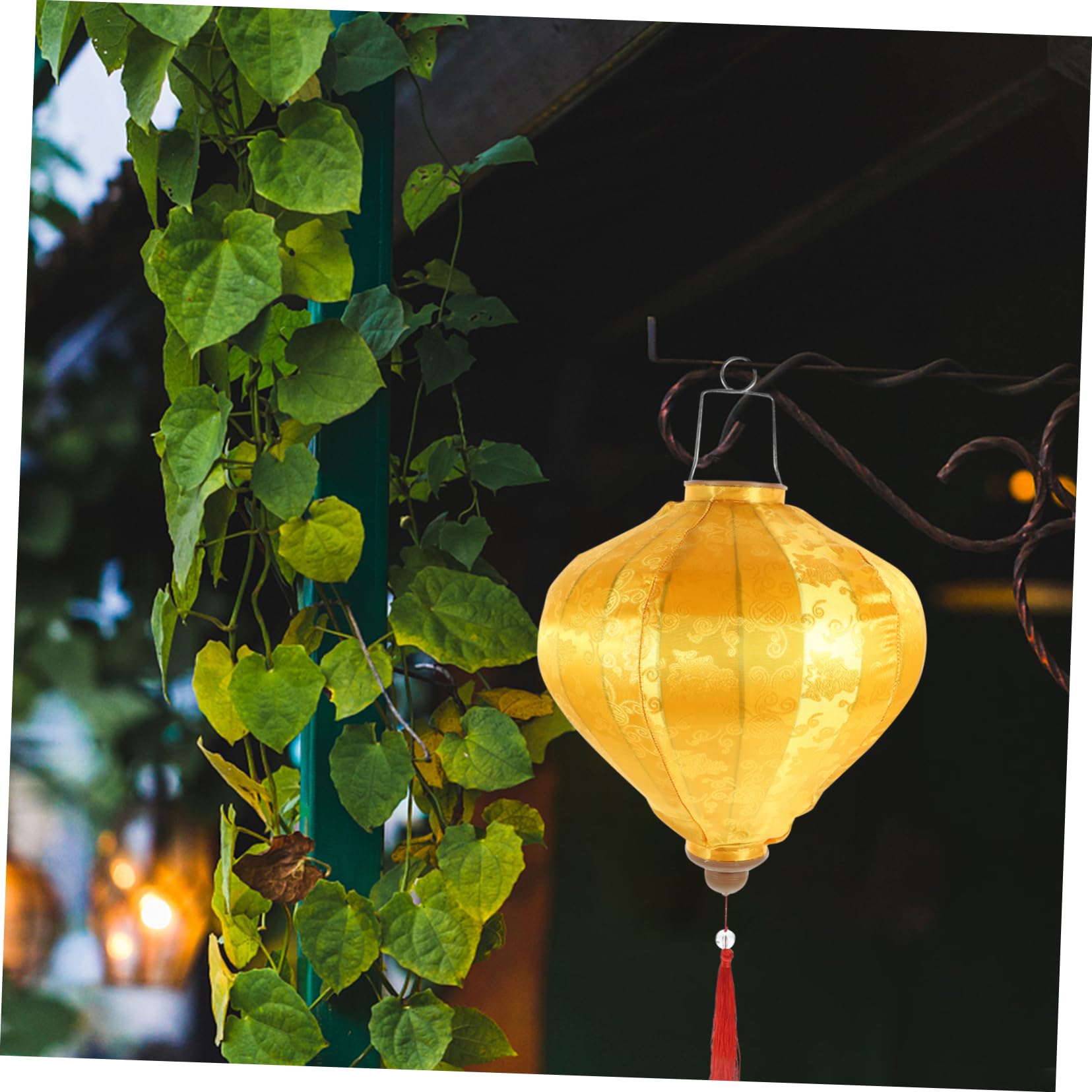 Vietnamesische Laterne Gelb Outdoor HäNgelaterne Aus Tuch Mit Quasten FüR Hochzeit Garten Und Festliche Dekoration Asiatisches Laternendekor