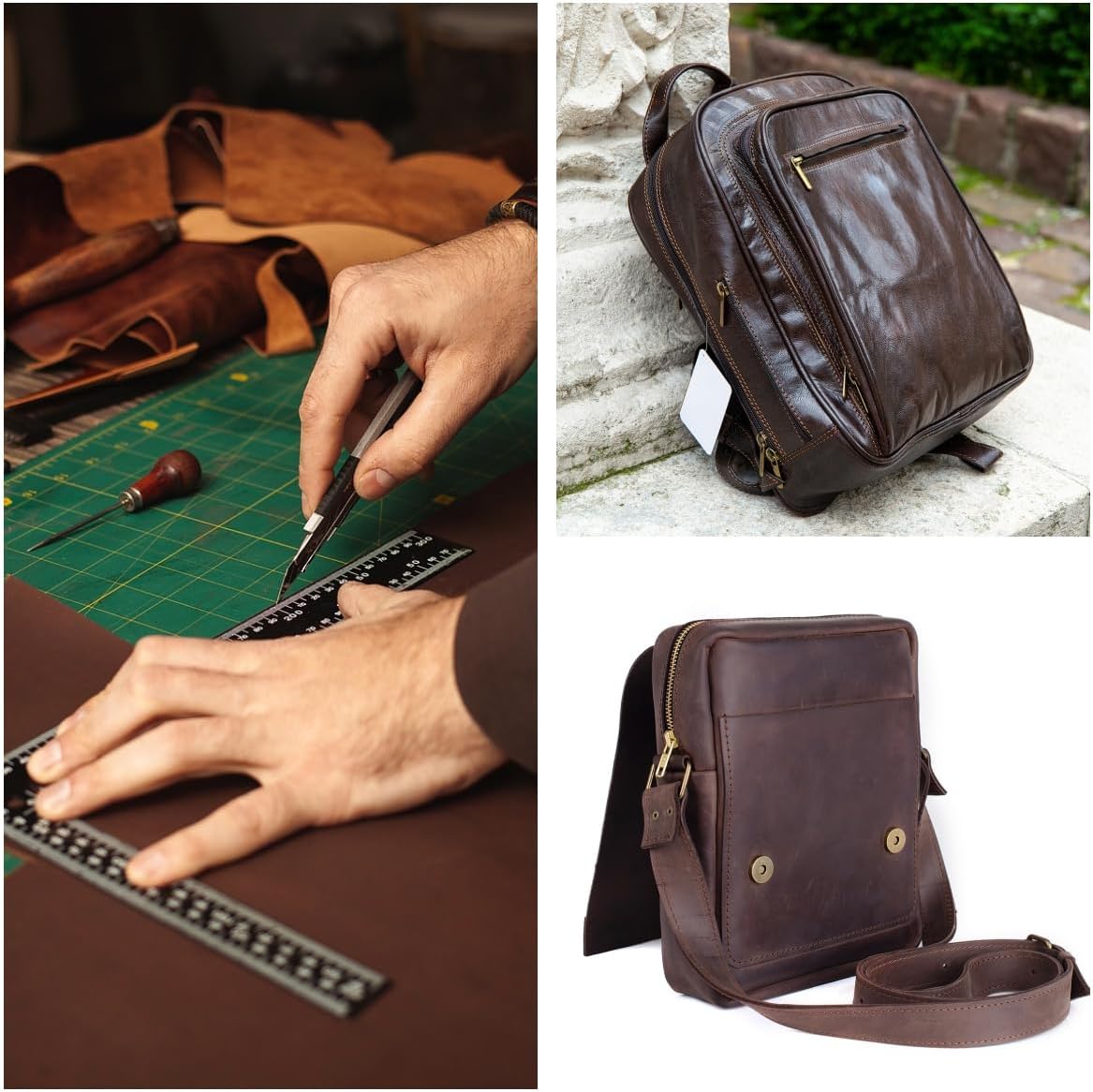 Full Grain Leather, Leather Thickness of 2.0mm, Suitable for Making Sofas, Wallets, and Various handicrafts. (Oil Wax Brown 12x 24 Square inches)