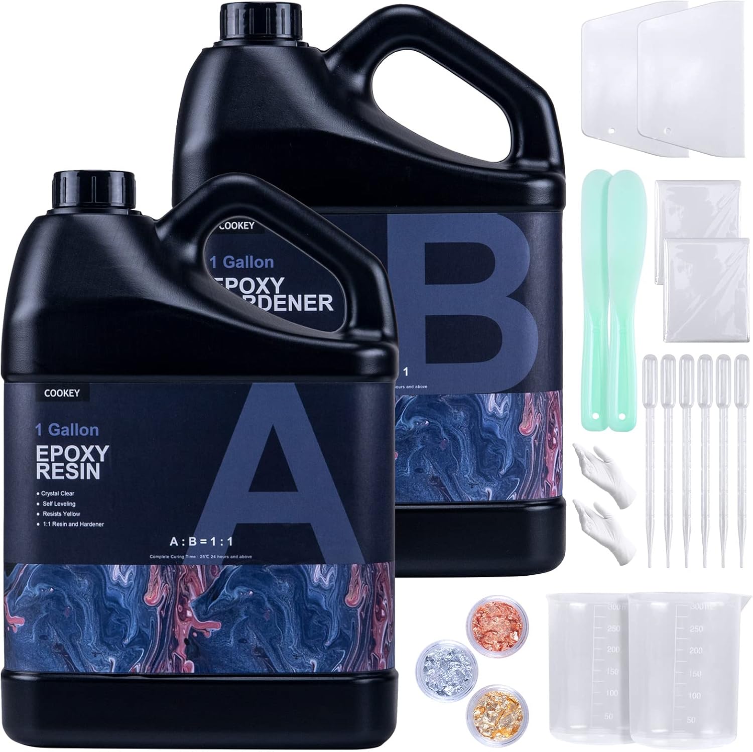 COOKEY Epoxy Resin, 2 Gallon Resin Kit, Clear Epoxy Resin