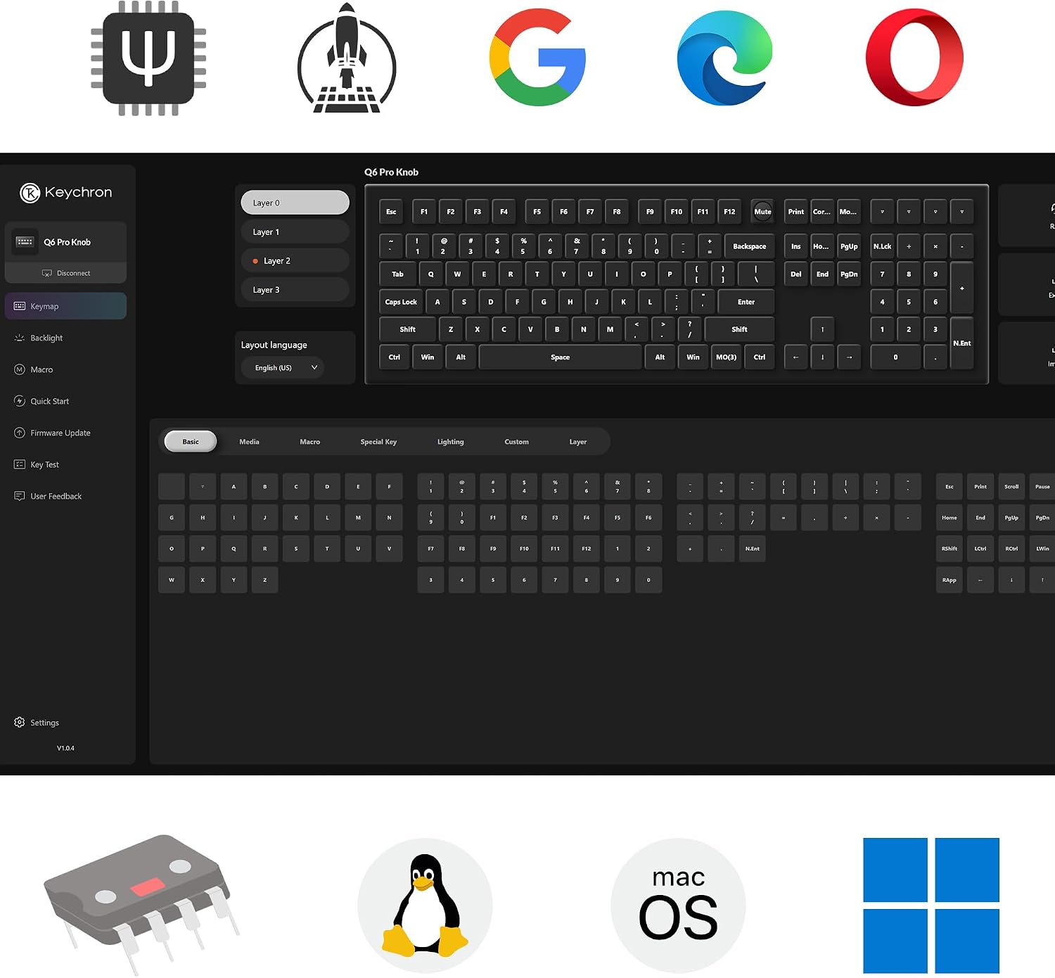 Keychron Q6 Pro Full Aluminum QMK/VIA Programmable Knob Bluetooth Custom Mechanical Keyboard, Full-Size KSA Double-Shot PBT Keycap Hot-Swappable K Pro Silent Red Switch for Mac Windows Linux - Black