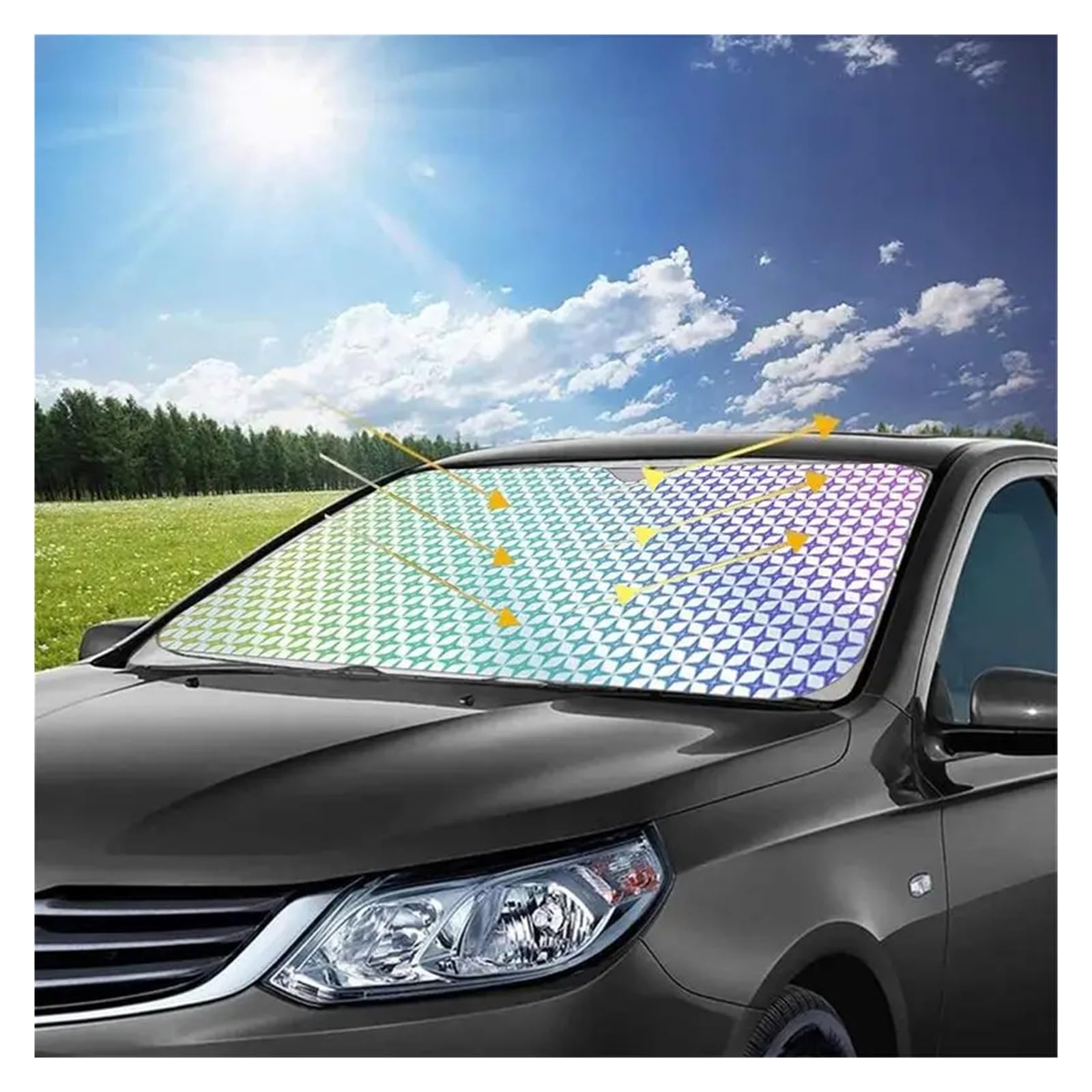 Protezione Solare Auto Parasole Interna Parasole Per Auto Parasole Pieghevole Per Finestrino Anteriore Parasole Per Parabrezza Auto Con Ventosa Parasole Riflettente Per Finestrino Anteriore(130*70cm)