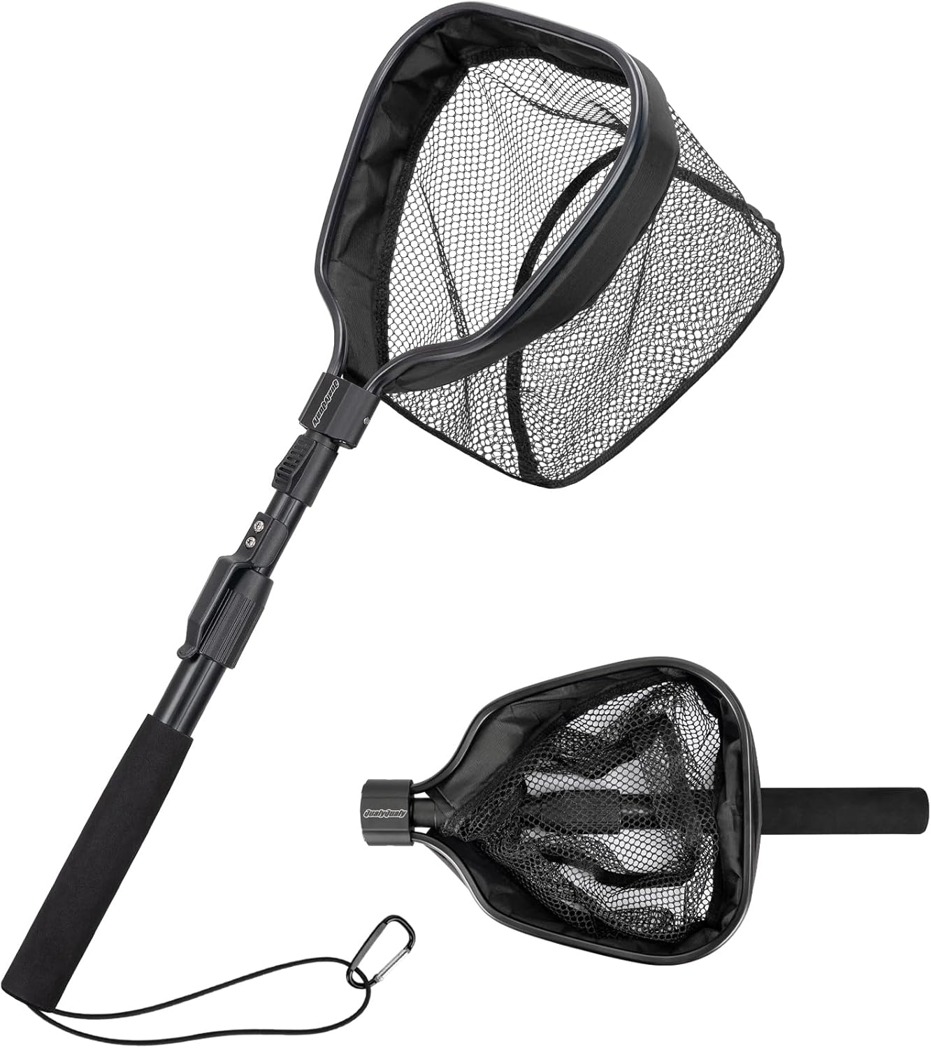 QualyQualy Floating Bait Net – Aluminum Livewell Net, 8" Hoop, 15"–21" Handle, Soft Mesh, EVA Grip, Belt Hook & Anti-Drop, for Minnows, Sardines, Herring – Telescopic & Collapsible Baitfish Net