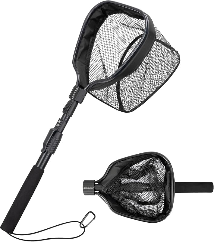 Floating Bait Net – Aluminum Livewell Net, 8" Hoop, 15"–21" Handle, Soft Mesh, EVA Grip, Belt Hook & Anti-Drop, for Minnows, Sardines, Herring – Telescopic & Collapsible Baitfish Net