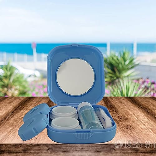 Miniatura 6 de Paquete de 6 fundas para lentes de contacto, lindo estuche de contacto de viaje, contenedor de almacenamiento todo en uno con pinzas de botella de