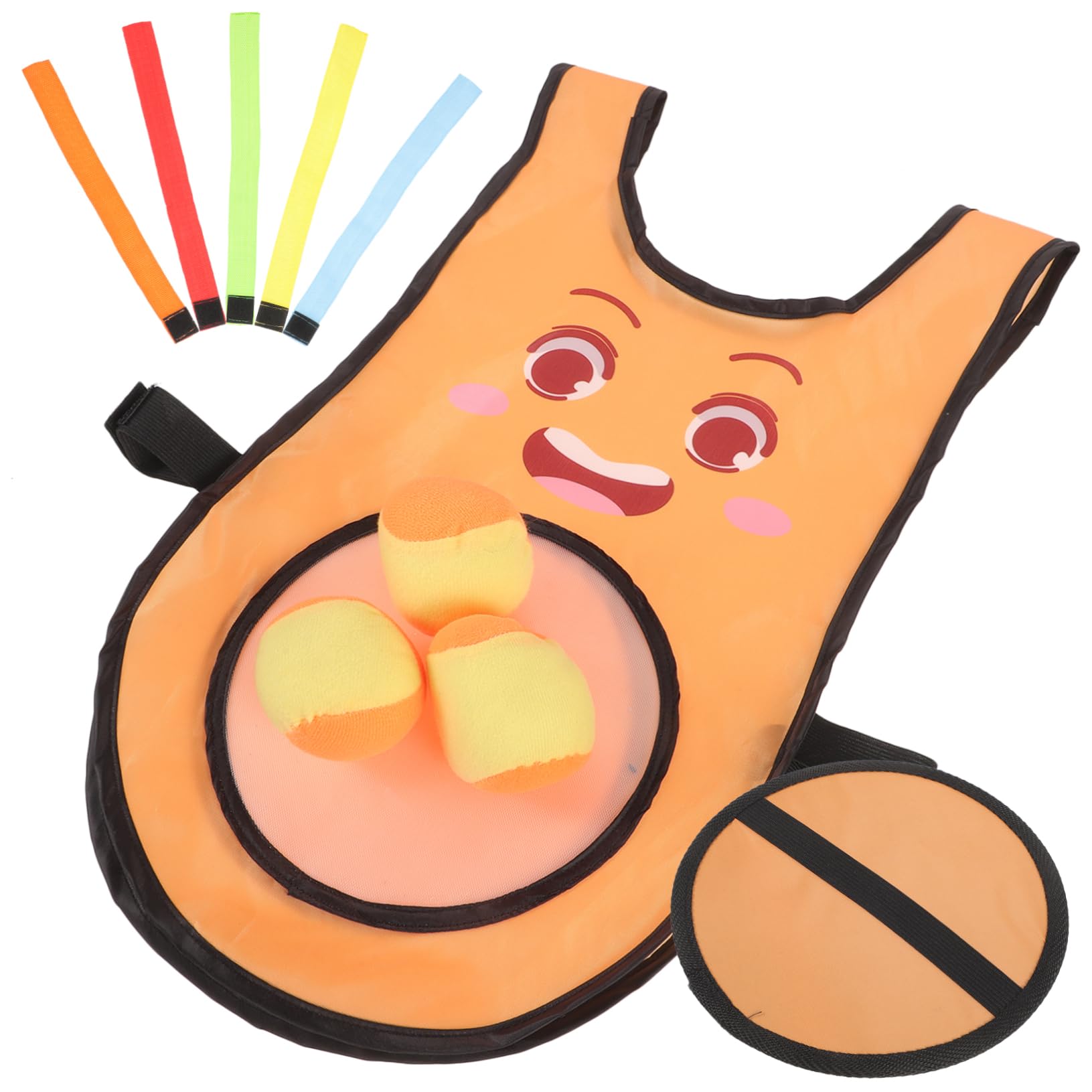 SUPVOX Oggetti di Scena per Giochi schivata con Palla Adesiva per Gilet con Palla appiccicosa Sportiva per l'asilo (Set di Gilet di Espressione-Piccolo Arancione) 10 Pezzi
