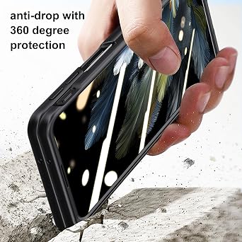 for Oneplus Open Case, Built-in Screen Protector, Full Hinge Protection, Metal Kickstand, Camera Protection, Thin & Slim Cover 5G 2023-Black