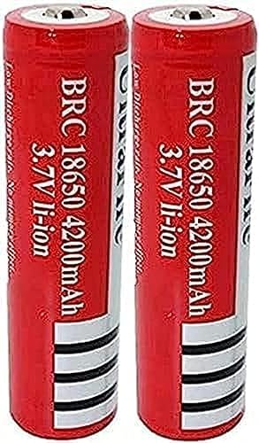 LIEU Rechar Ion Batteries Bateria 4200mah 3.7v ICR Accumulator Cells Button Top Rechar Batteries for Torch Flashlight2pcs