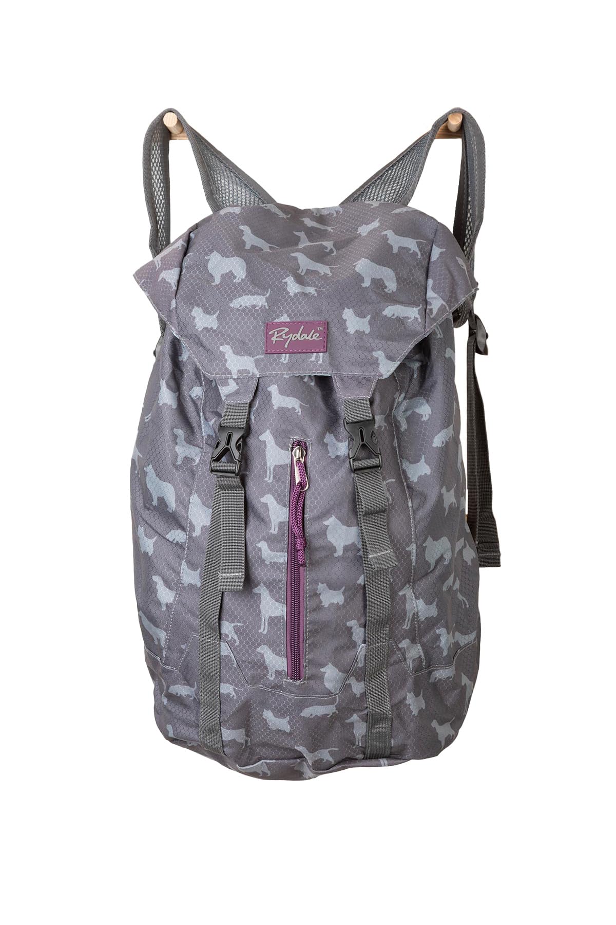Pack & Go Rucksack 25L Packable Travel Back Pack Drawstring Bag 3 Colours (Multi Dog Grey)