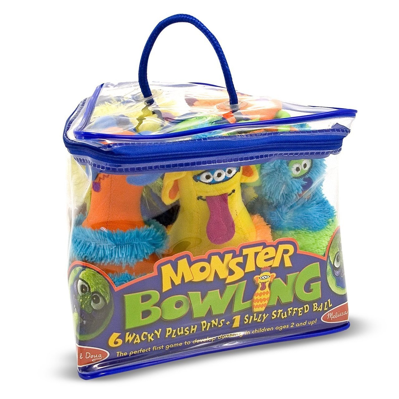 Melissa & Doug Monster Plush 6-Pin Bowling Game With Carrying Case